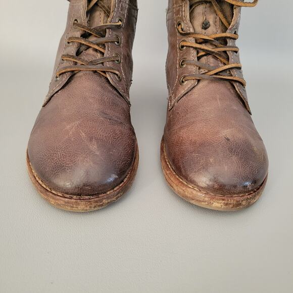 A.S.98 Airstep Brown Boho Biker Leather Chain Side Zip Size EUR 37 US 6.5-7 - Picture 5 of 12